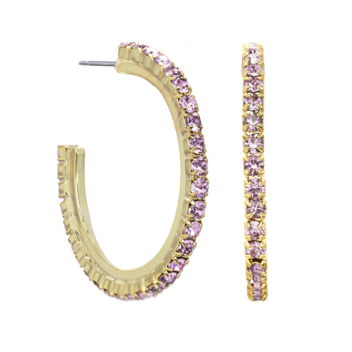 Slim Hoops in Light Amethyst