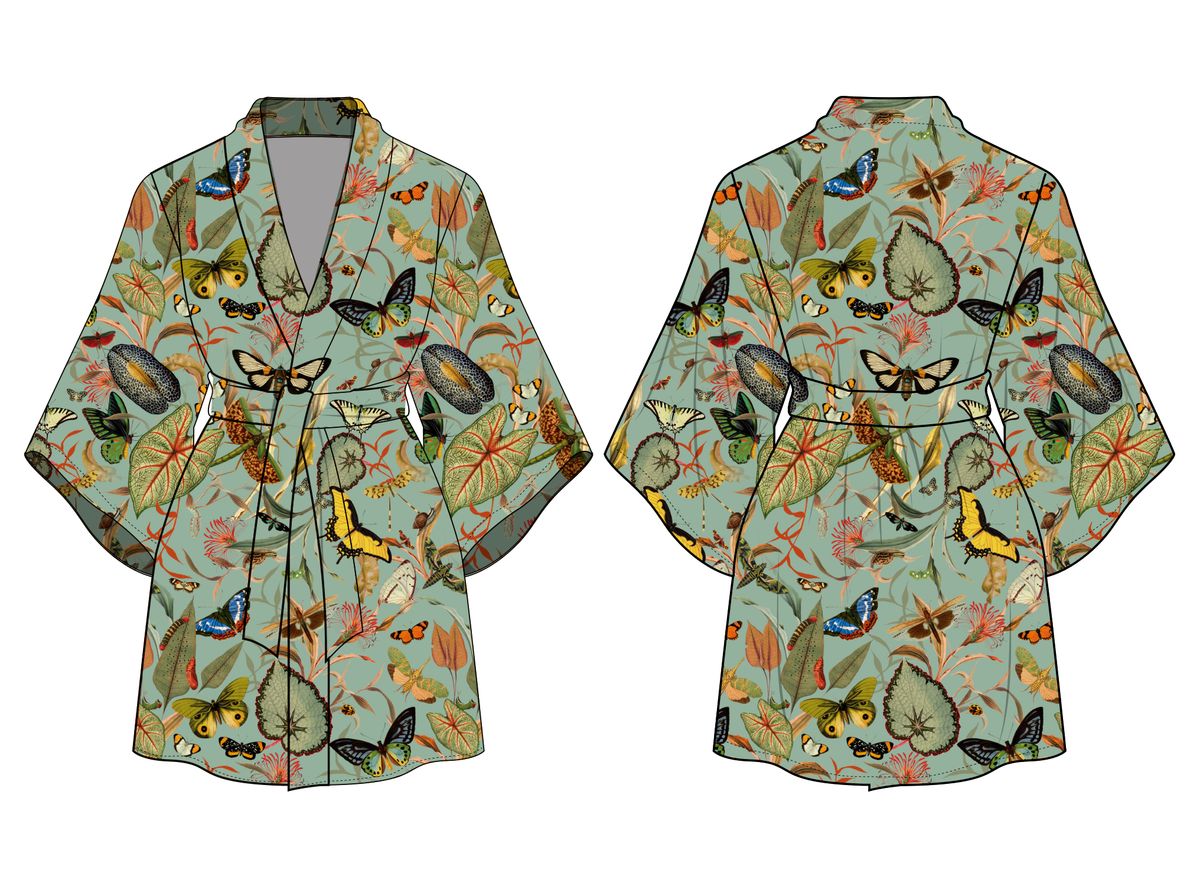 Aqua Butterfly Robe