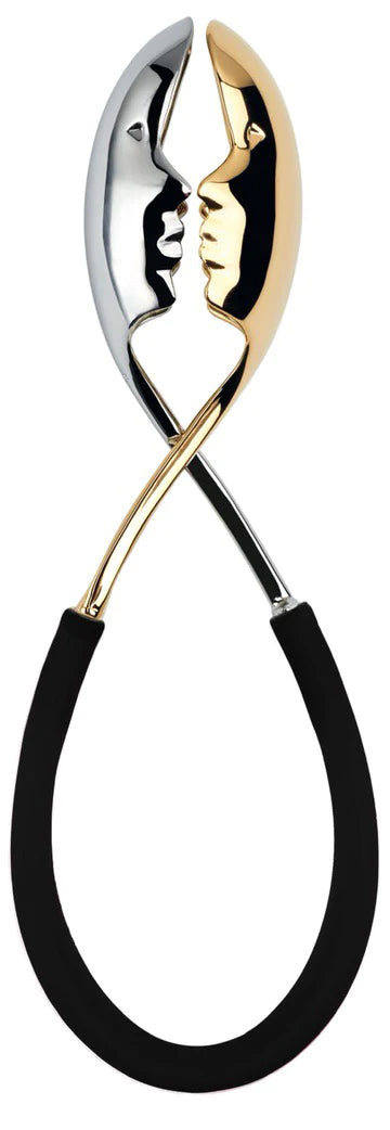 Kiss Salad Tong gold/silver face Black Handle