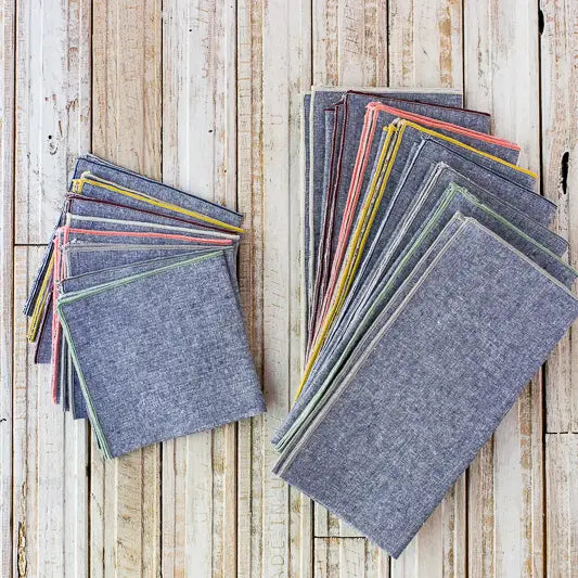 Denim Chambray Cloth Napkin set of 8