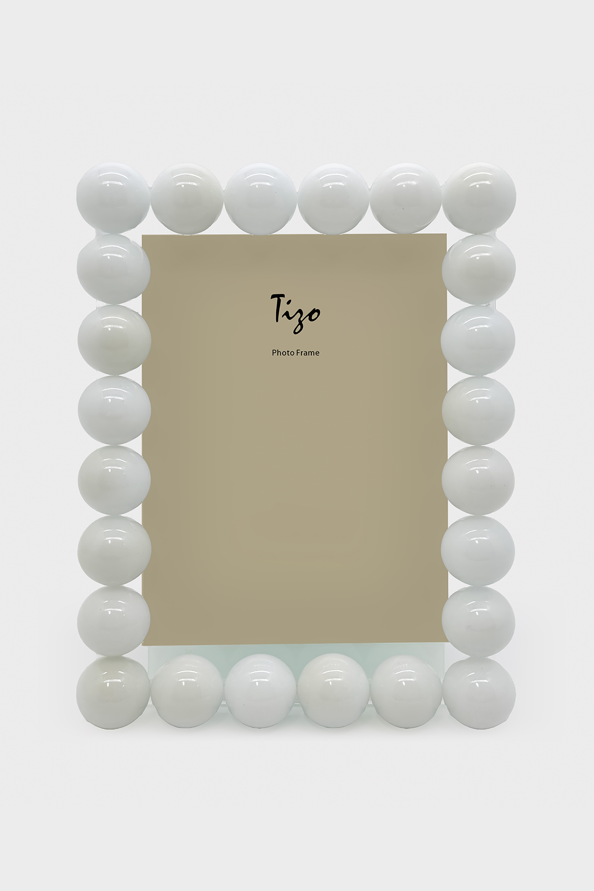 4X6 White Single Ball Crystal Frame