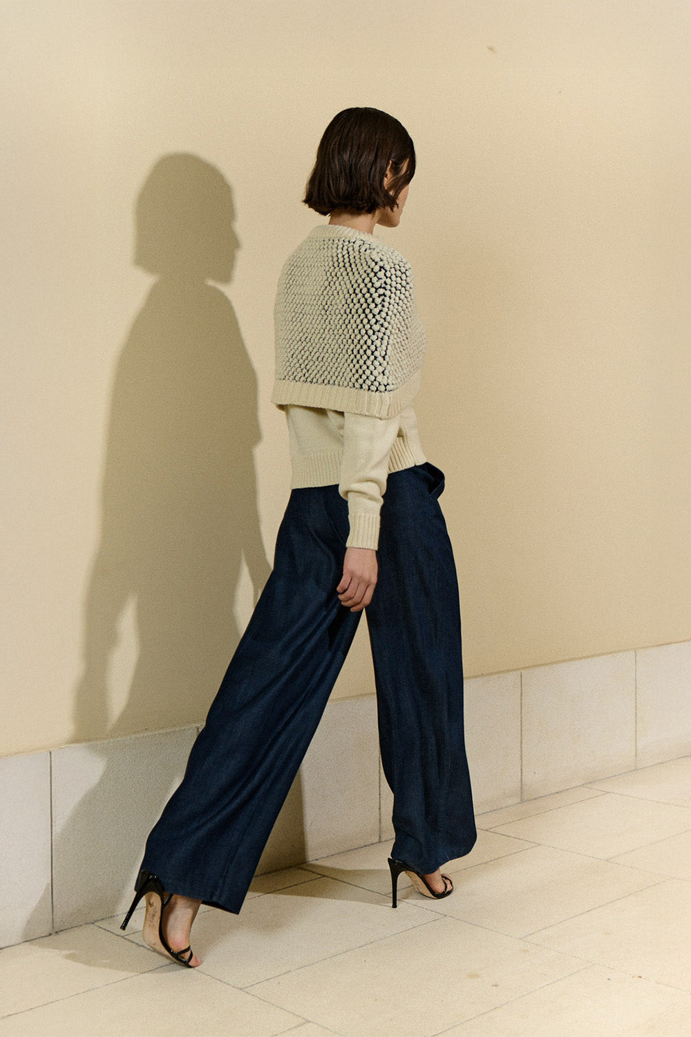 Bubble knit jacket-cape