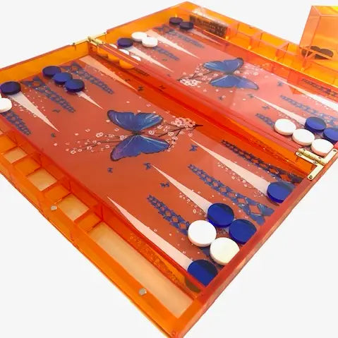 Backgammon - Orange Butterfly or Grey Butterfly