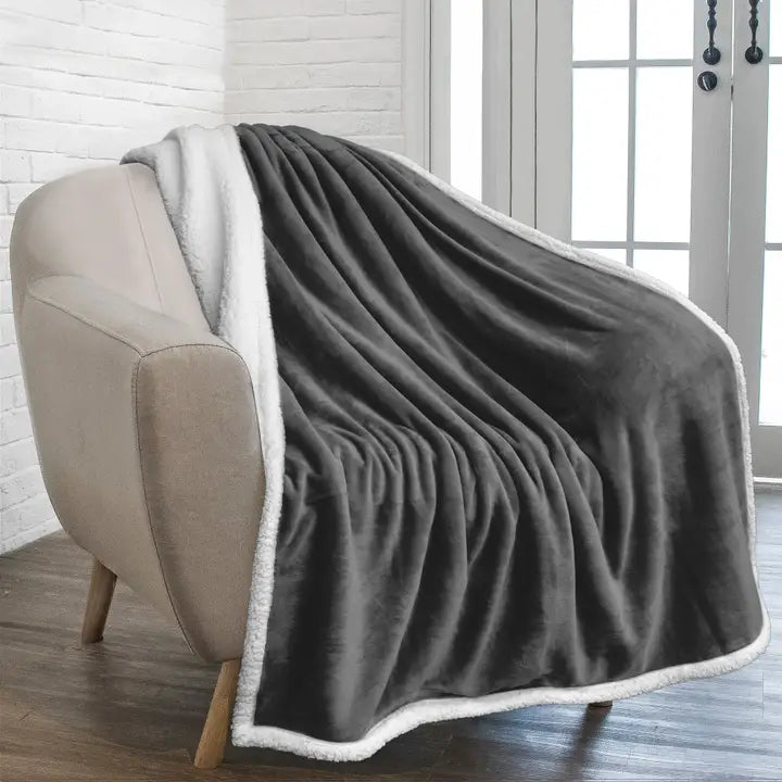 Soft Plush Sherpa Blanket Grey-SPECIAL ORDER