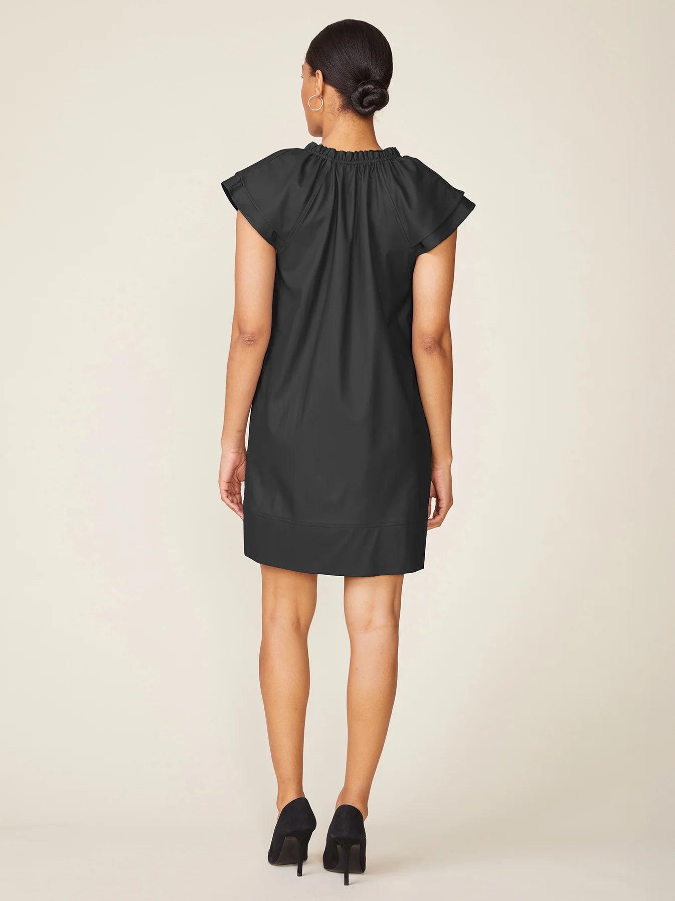 Double Sleeve Vegan Leather Dress