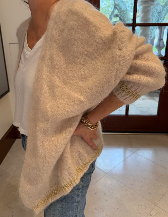 Cream with Gold Mohair Cardigan