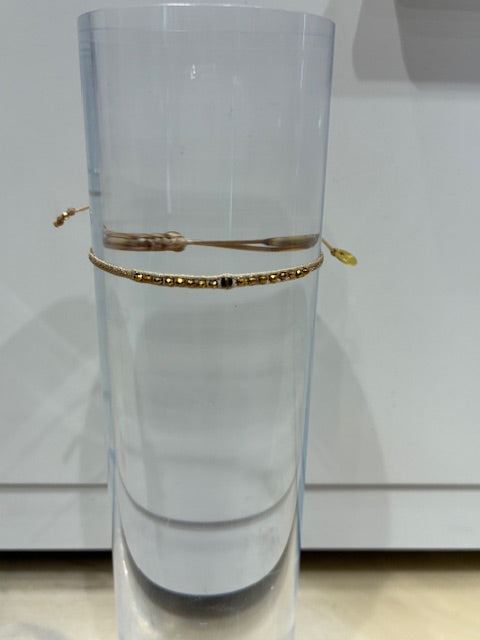 Frida Line of Stones Braided Lurex Bracelet