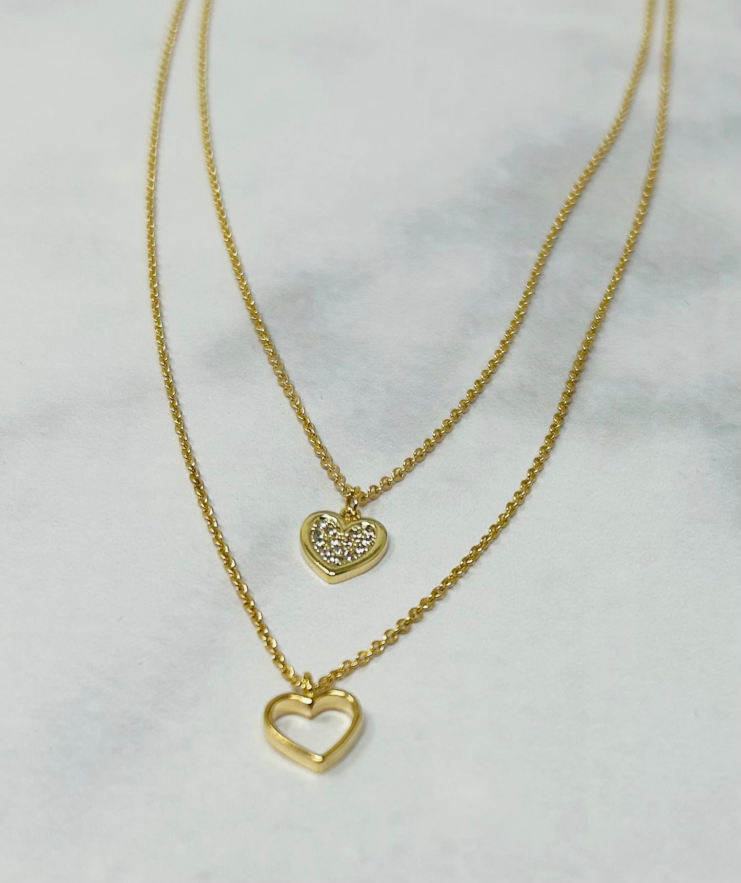 Layered Heart Necklace Set