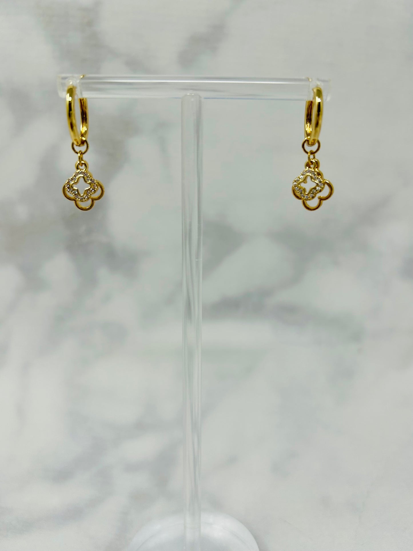 Clover Charm Huggie Earrings