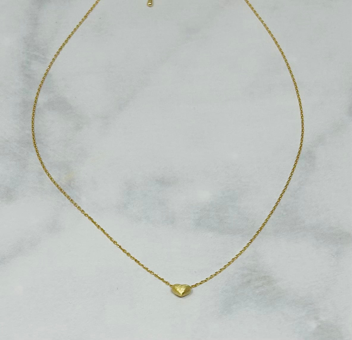 Textured Heart Charm Necklace