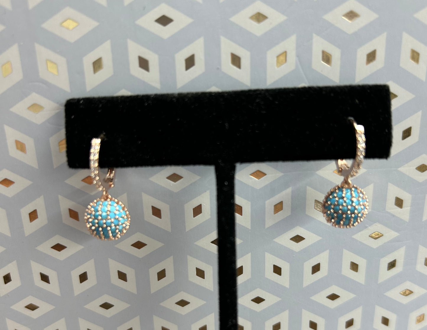 Rose Gold & Turq Adelaide Ball drop Earring
