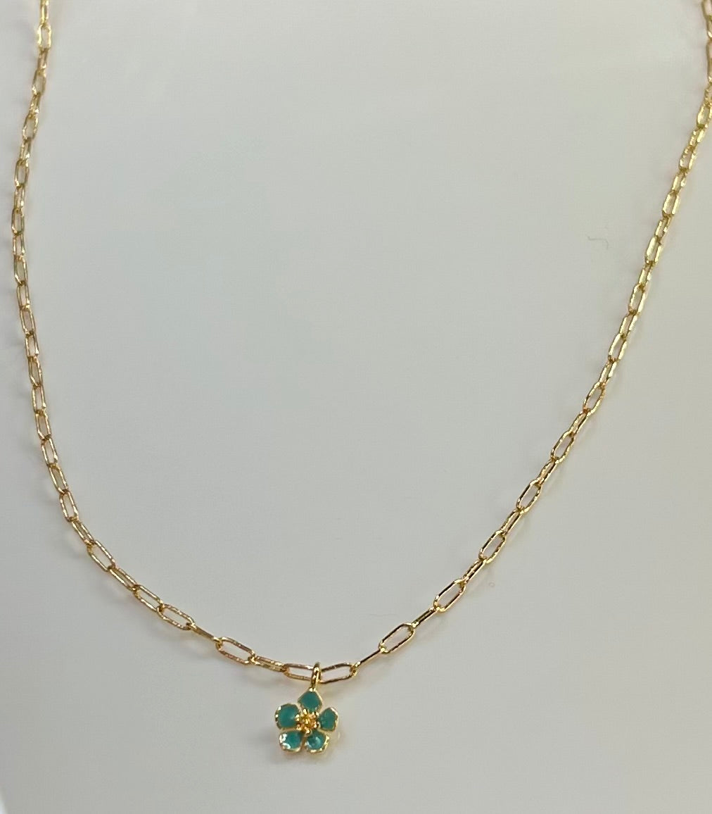 Turq Flower Necklace