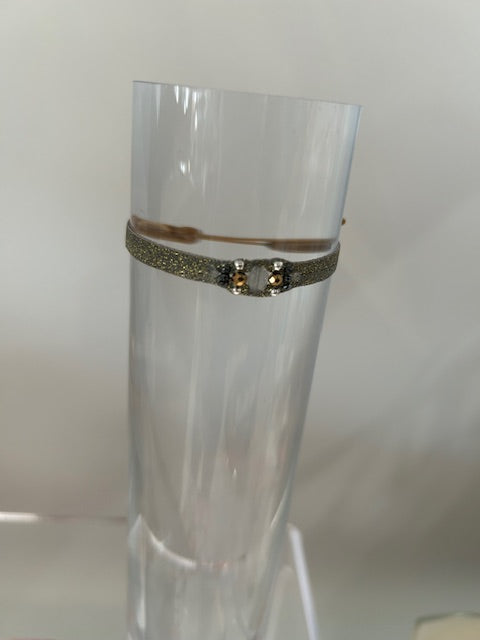 MT80 Isla lurex band bracelet and multi stones