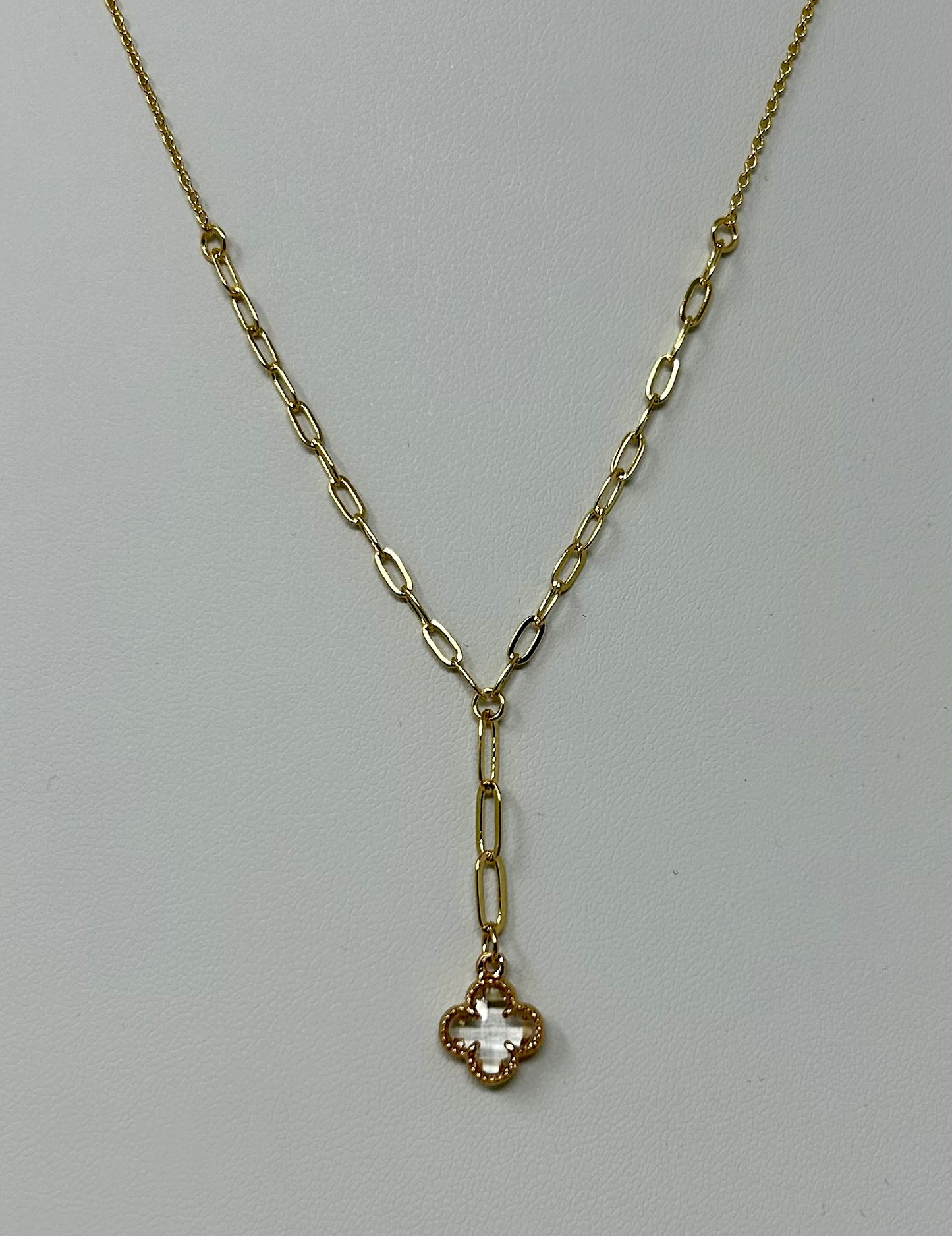 Clover Pendant Y Shaped Necklace