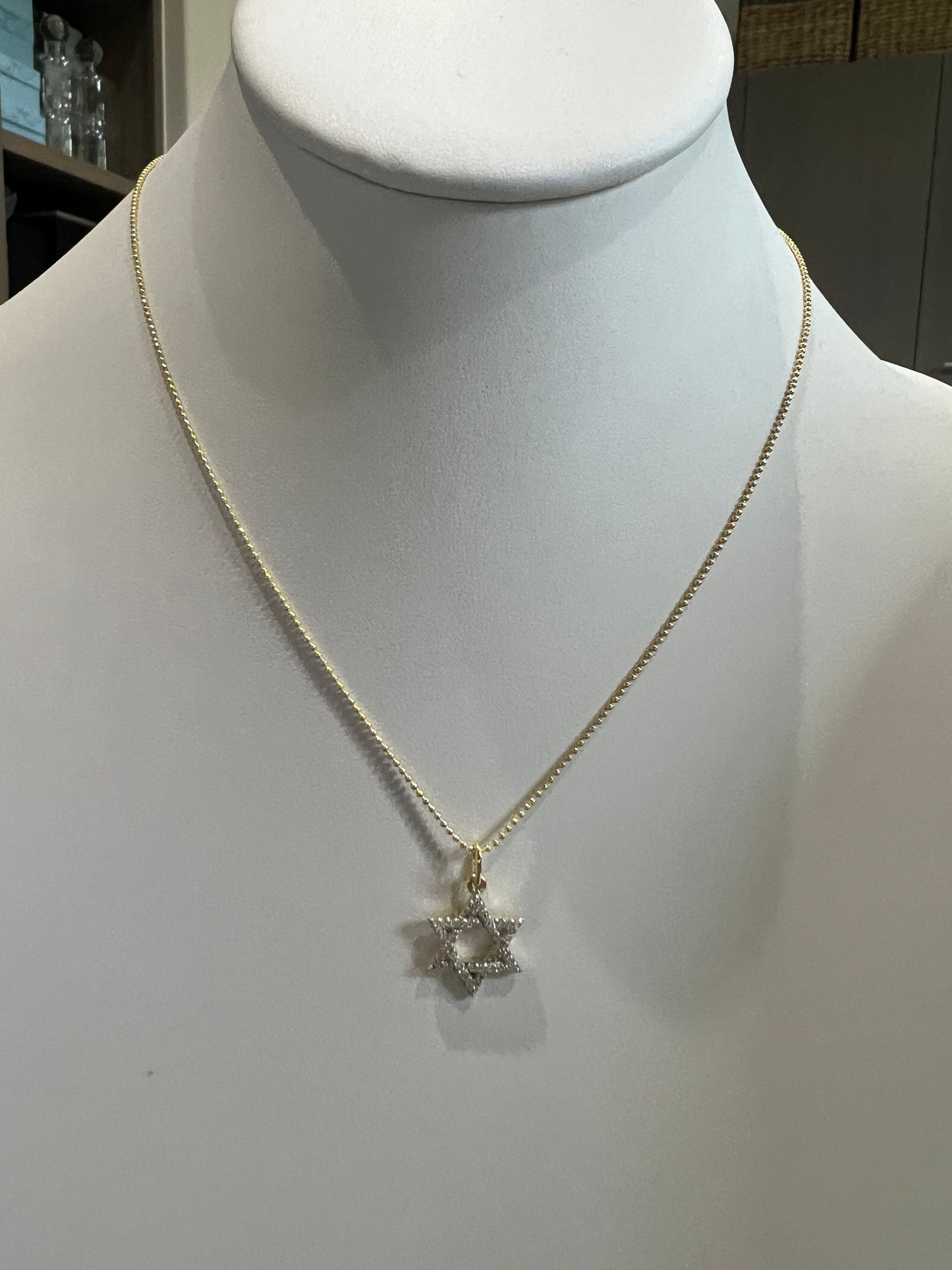 Pave White Zircon Star of David