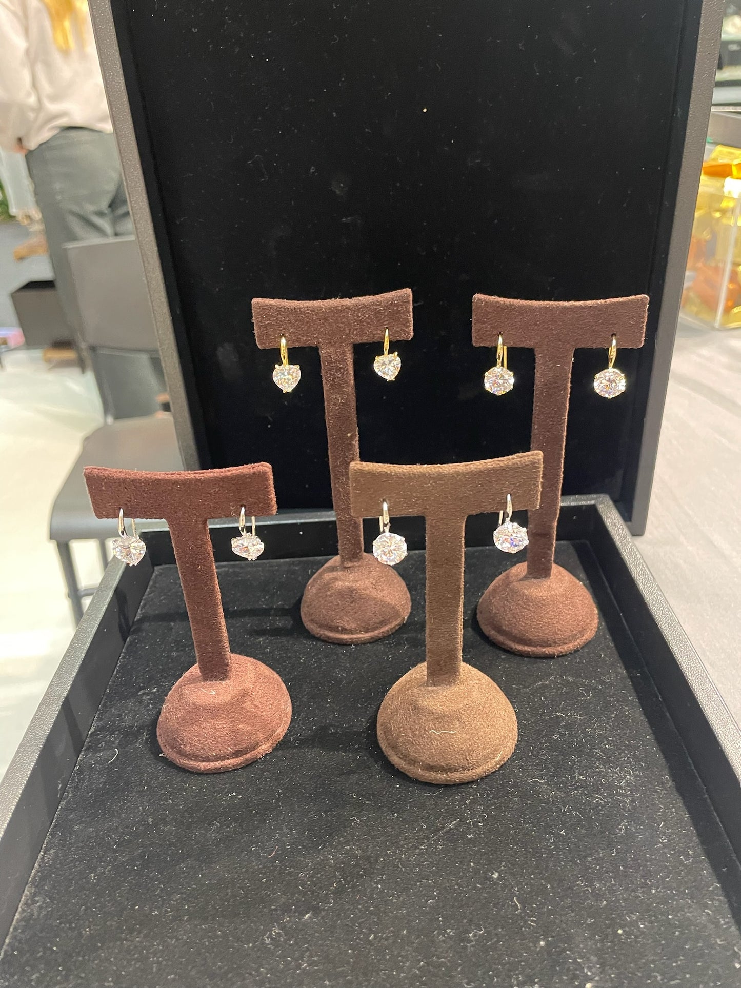 Ava Drop E G Heart Earrings
