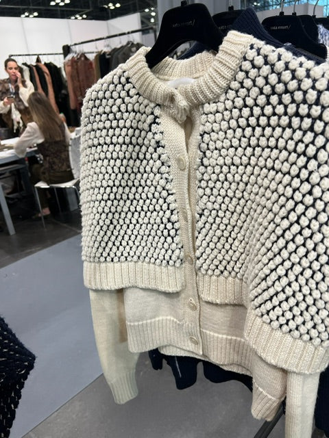 Bubble knit jacket-cape