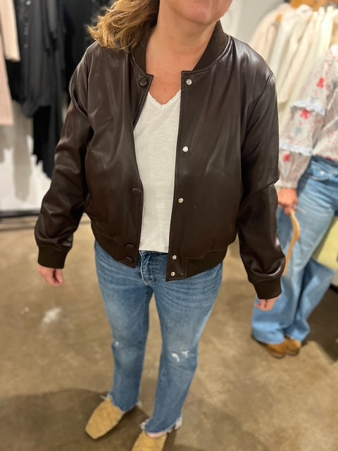 Mahogany Bomber Jacket