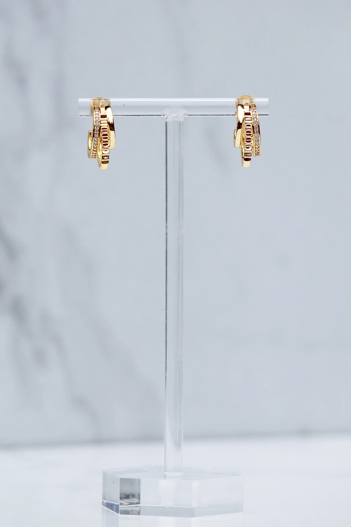 Small Gold Triple Threat earrings