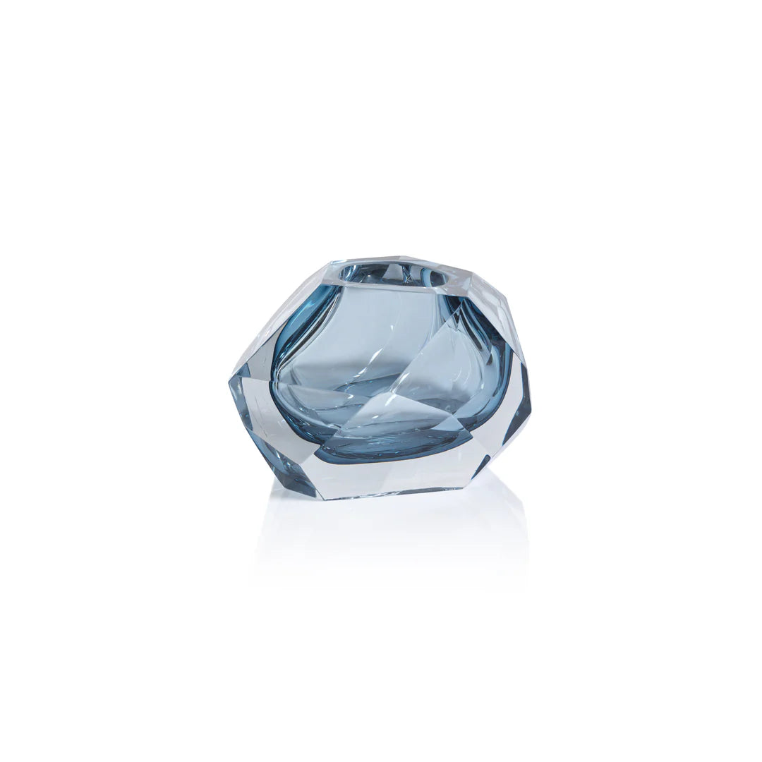 Sky Blue Glass Rock Vase