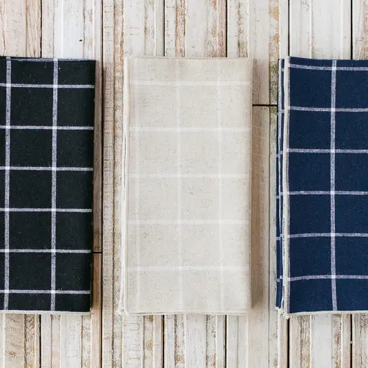 Beige Windowpane Cloth Napkins set of 4