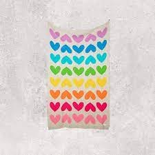 Blush Hearts Bright Travel Blanket