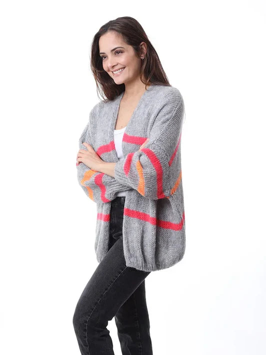 Multi Stripe Cardigan Mohair