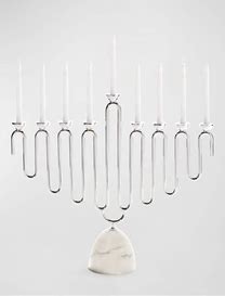 Coluna Menorah, Marble & Silver or Marble & Gold