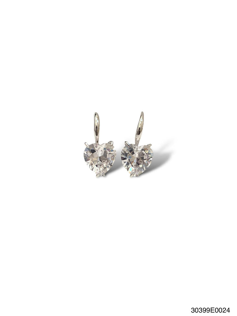 Ava Drop E White Gold Heart Earring
