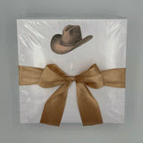Cowboy Hat with brown ribbon Note Pad