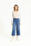 High Rise Crop Wide Leg Jean (Nirvana Dark)