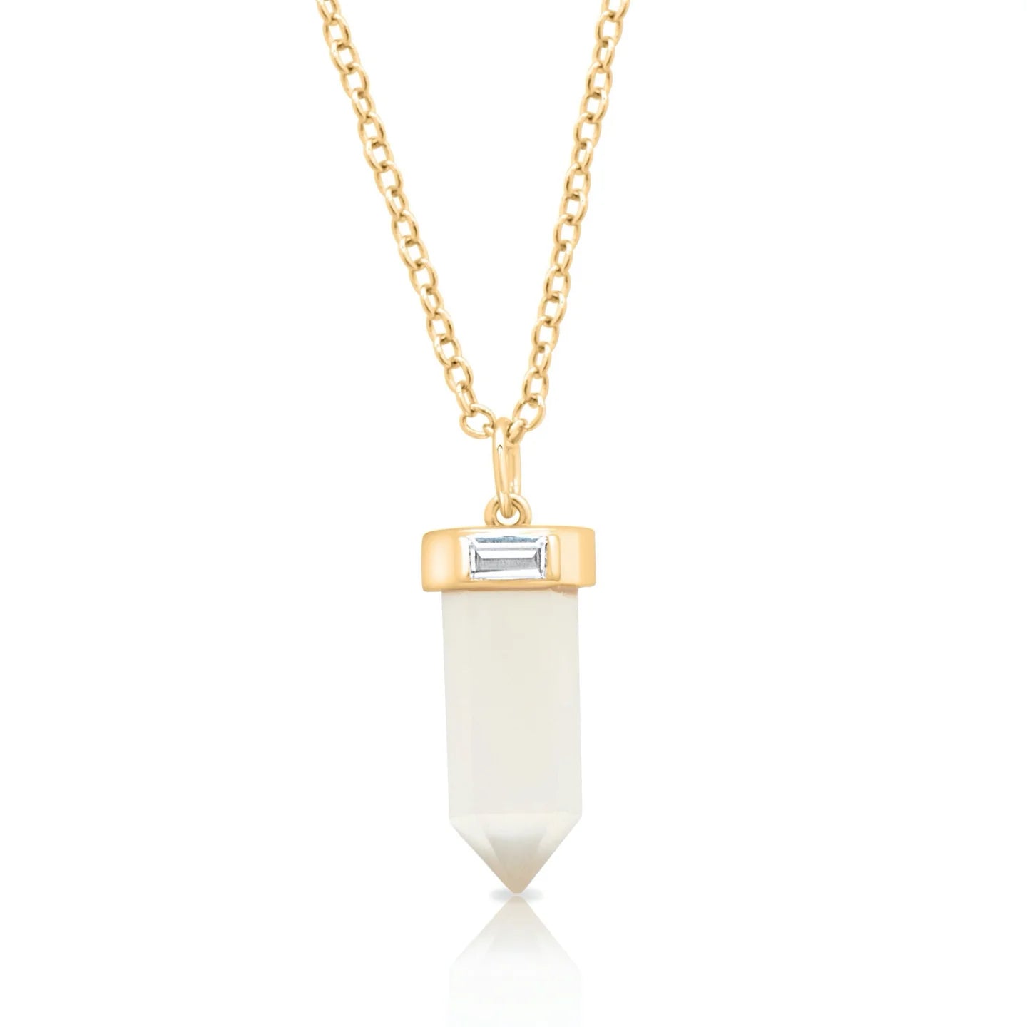 Stardust Crystal Pendant - Mint Cat's Eye