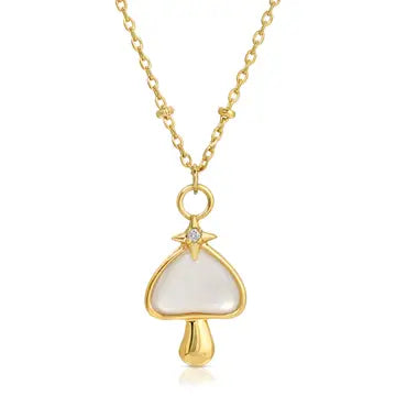 Starry Shroom Charm Necklace MOP