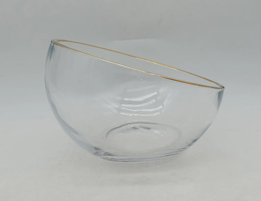 Glass Bowl with Gold Rim