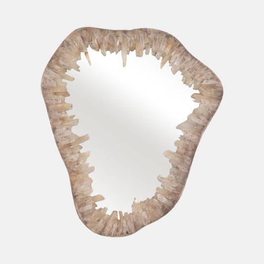 Quartz 25" Organic Mirror, Ivory