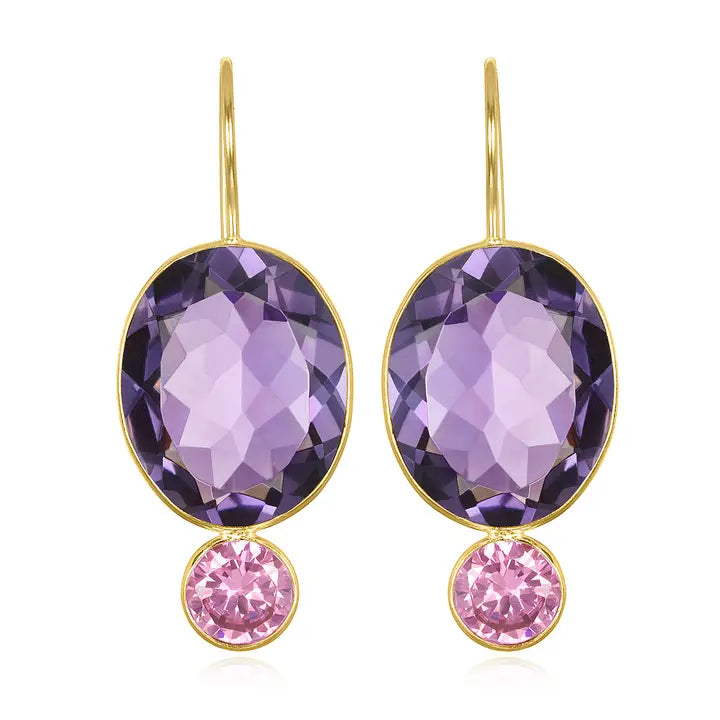 Valencia Grand Oval Earring Violet Gold