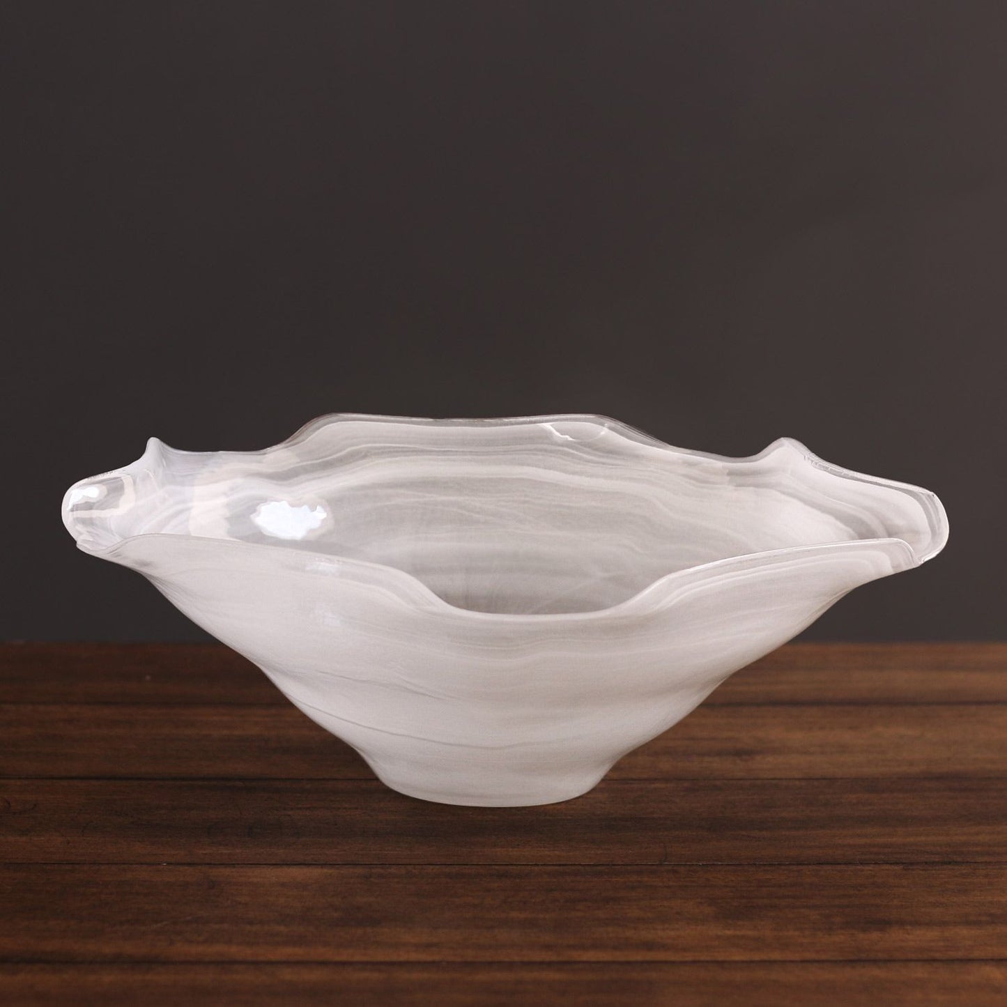 Large Glass Alabaster Wave bowl