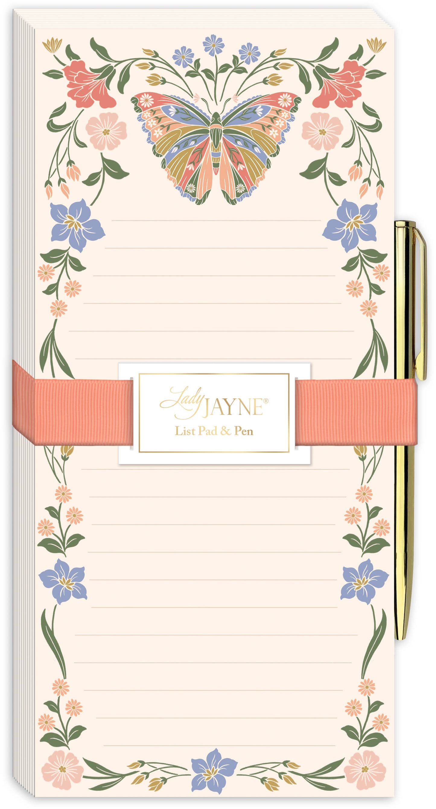 Butterfly Magnetic List Pad With Pen