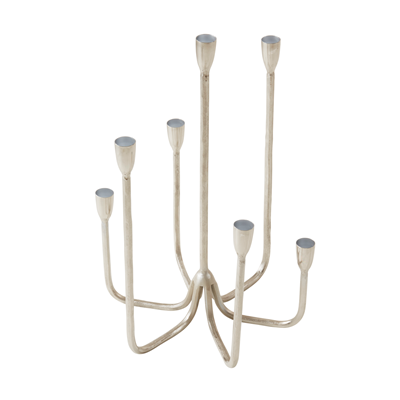 V842 7-Tier Silver Candle Holder with Calla Lilies