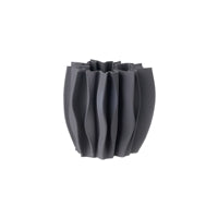 Dark Grey Ceramic Vase 9"
