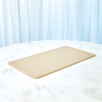 Radius edge leather desk blotter-beige