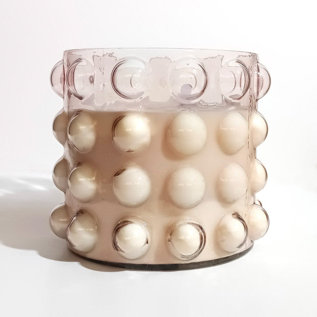 Pink Glass Bubble Candle