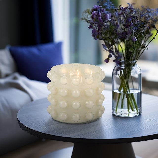 Ivory Bubble Glass Candle
