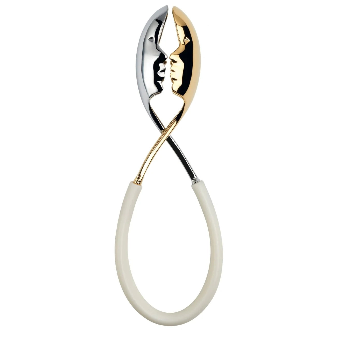 Kiss Salad Tongs gold/silver white handle