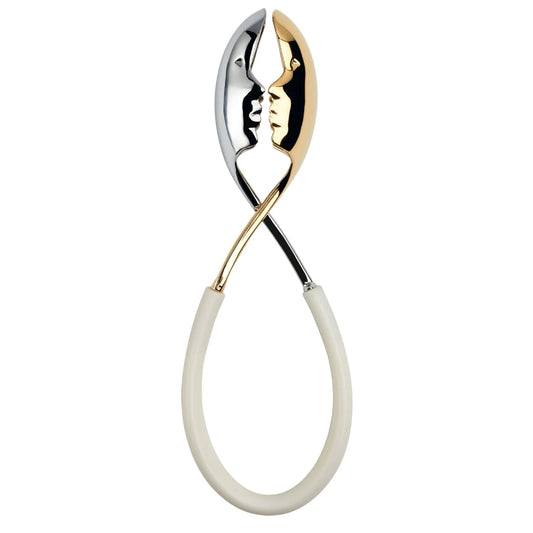 Kiss Salad Tongs gold/silver white handle