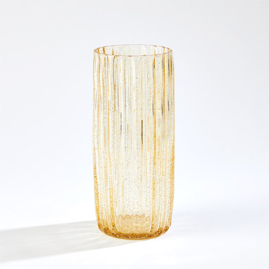Pleated glass vase-clear