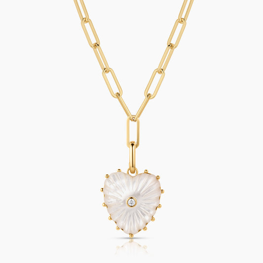 Malene Mother Of Pearl Heart Necklace