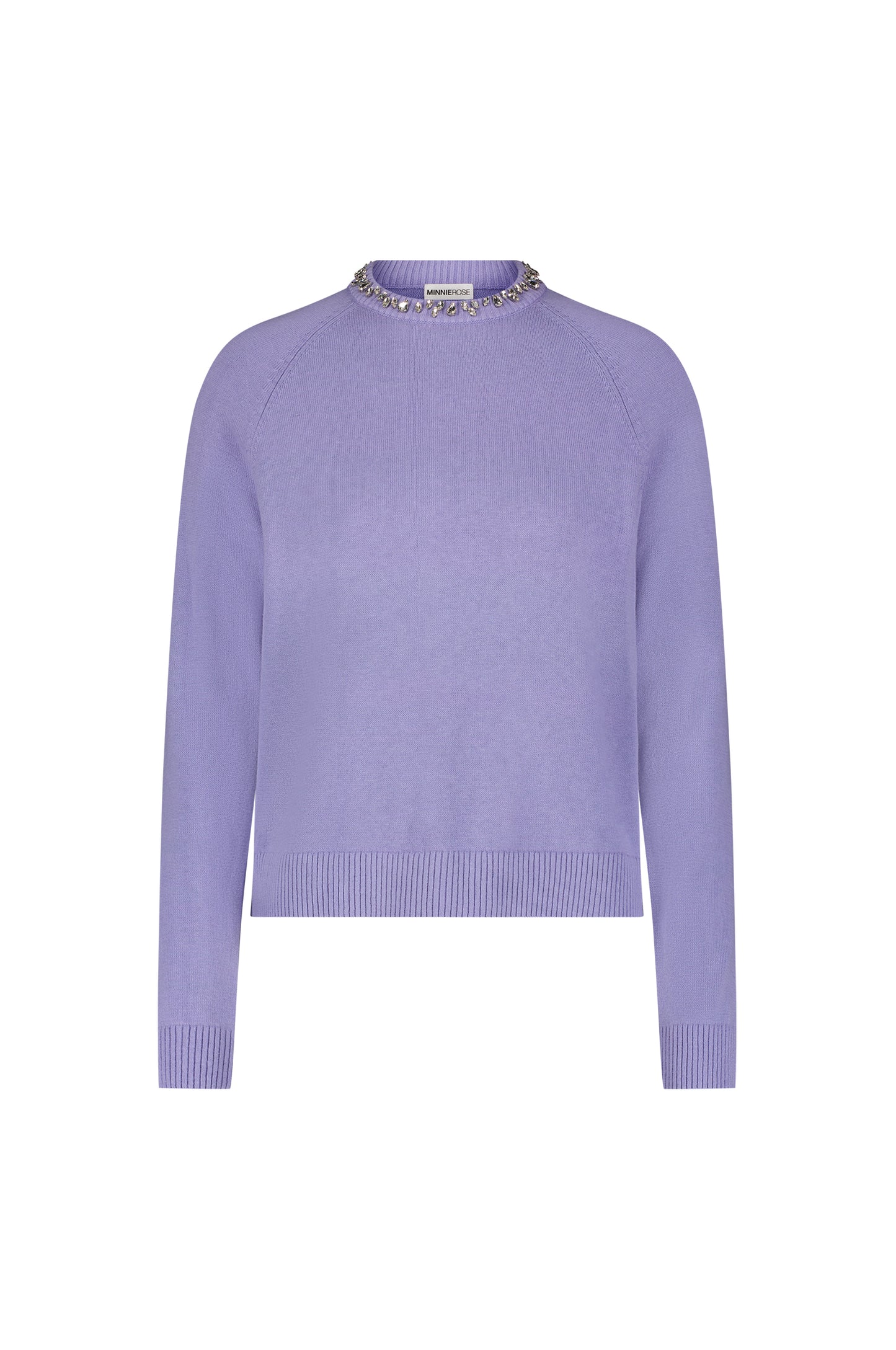 Cotton Cashmere Raglan Crew Jewel Neck