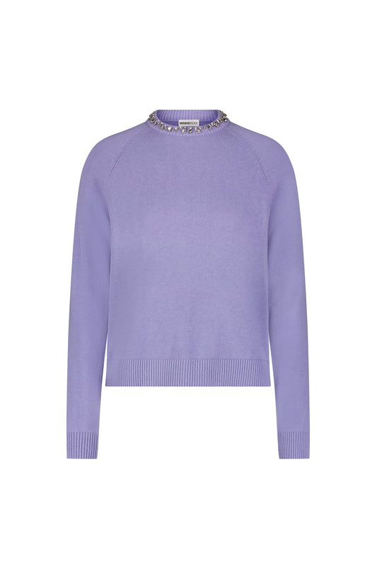 Cotton Cashmere Raglan Crew Jewel Neck