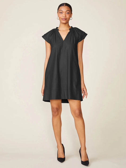 Double Sleeve Vegan Leather Dress